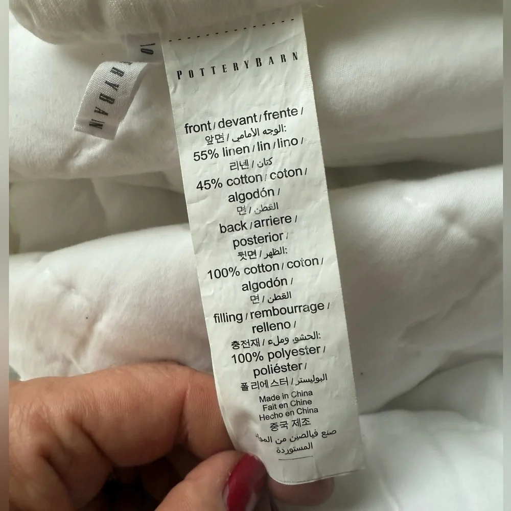 Pottery Barn Cal King White Linen Cotton Comforter